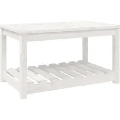 vidaXL - Loungetafel met opbergruimte - Wit - Grenenhout - 82,5x50,5x45 cm