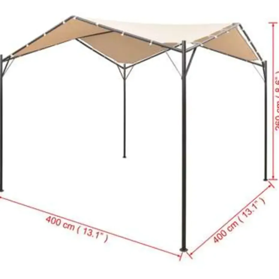 vidaXL - Luifel - Beige - Stof - 4 x 4 m