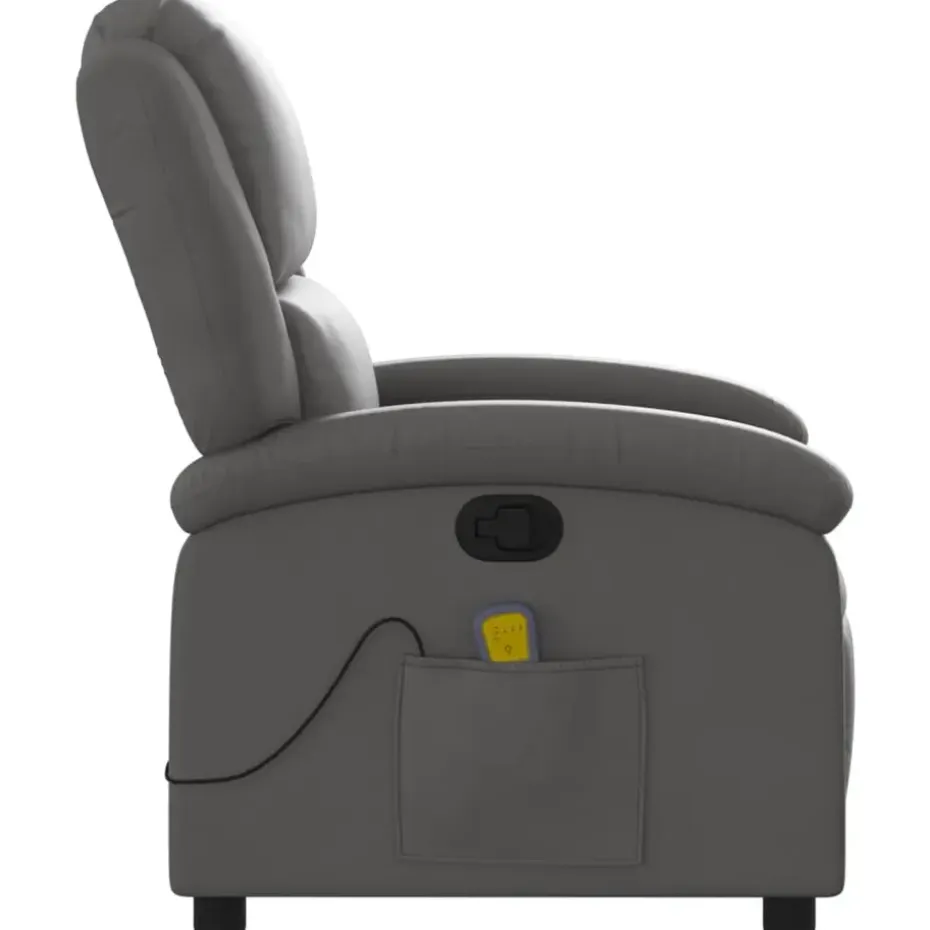 vidaXL - Massagestoel - Grijs - Leer