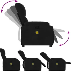 vidaXL - Massagestoel - Zwart - Microvezel