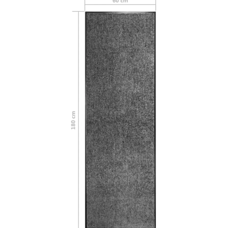 vidaXL - Mat - Antraciet - Stof - 60 x 180 cm