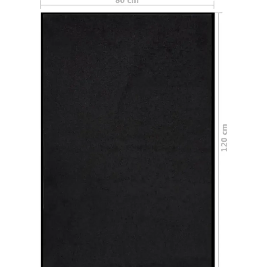 vidaXL - Mat - Zwart - Polypropyleen - 80 x 120 cm