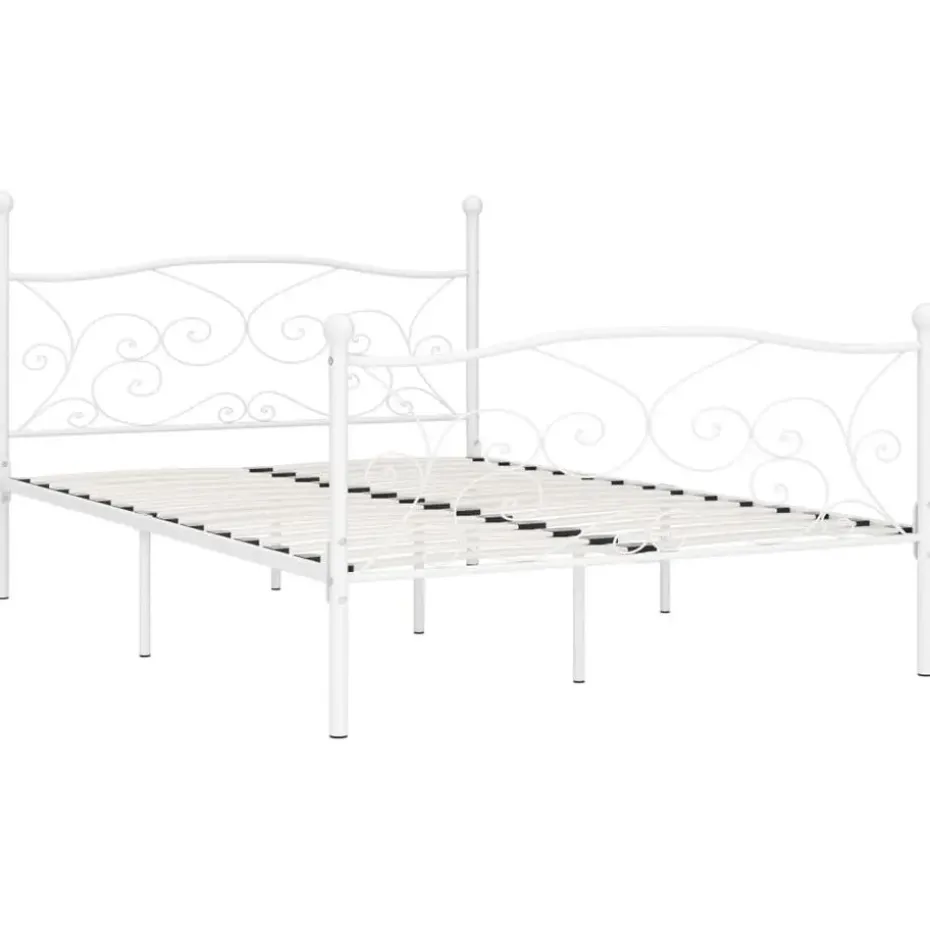 vidaXL - Metalen bed frame met hoofd- en voeteneinde - Wit - 120x200 cm