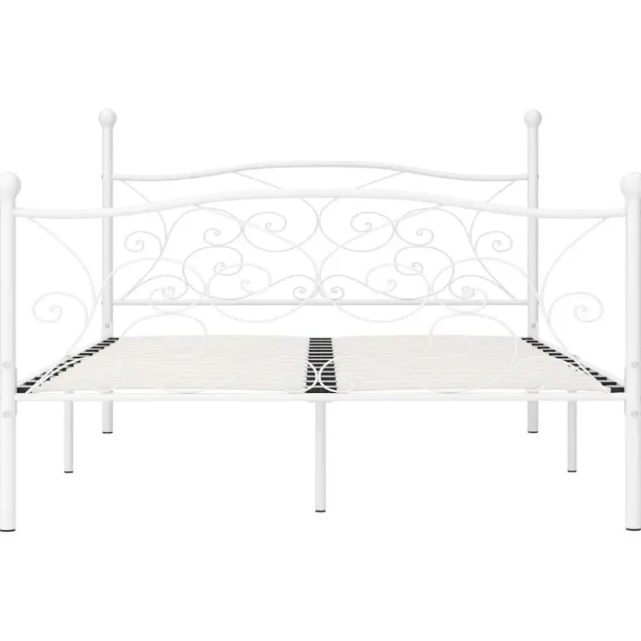 vidaXL - Metalen bed frame met hoofd- en voeteneinde - Wit - 120x200 cm