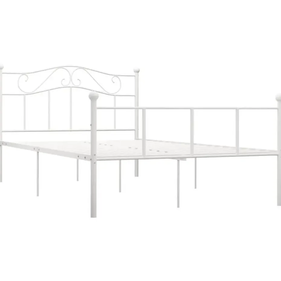 vidaXL - Metalen bed frame met hoofdeinde - Wit - Metaal - 120x200 cm