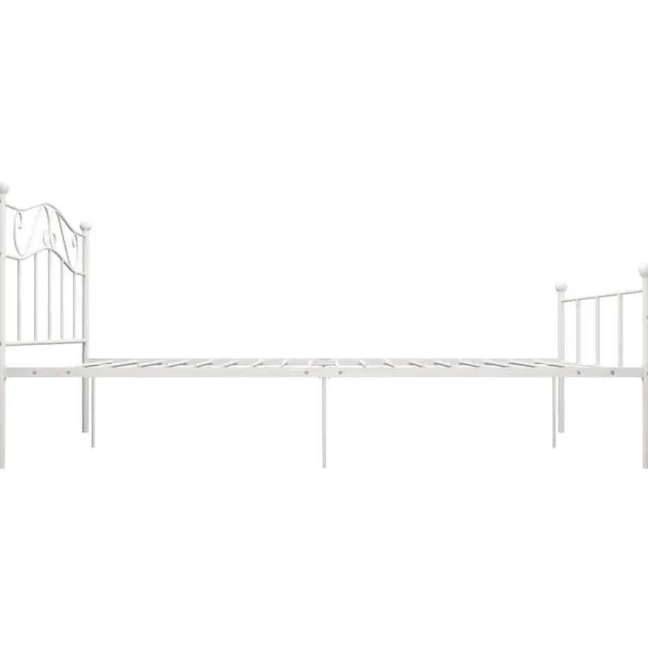 vidaXL - Metalen bed frame met hoofdeinde - Wit - Metaal - 120x200 cm