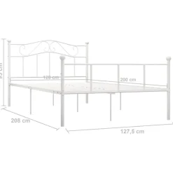 vidaXL - Metalen bed frame met hoofdeinde - Wit - Metaal - 120x200 cm