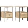 vidaXL - Nachtkastje - Bruin - Bewerkt hout - 2 stuks