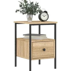 vidaXL - Nachtkastje - Bruin - Bewerkt hout - 2 stuks