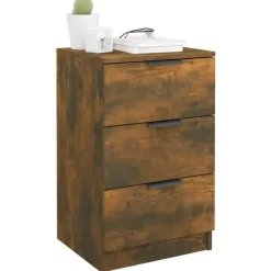 vidaXL - Nachtkastje - Bruin - Bewerkt hout - 2 stuks