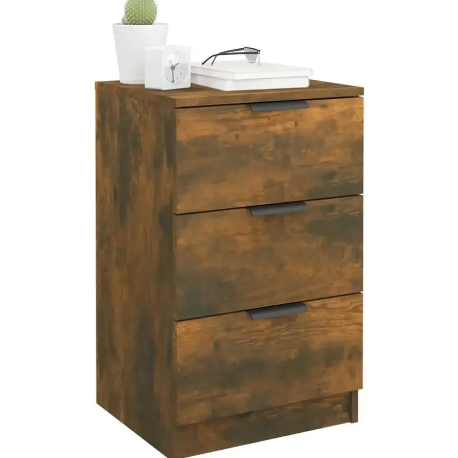 vidaXL - Nachtkastje - Bruin - Bewerkt hout - 2 stuks