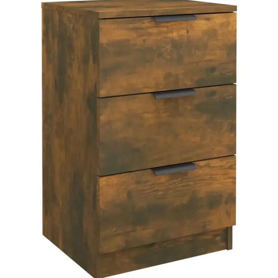 vidaXL - Nachtkastje - Bruin - Bewerkt hout - 2 stuks