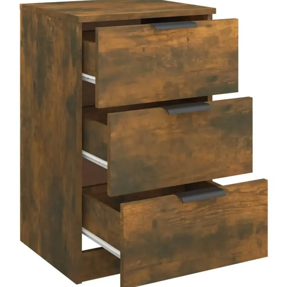 vidaXL - Nachtkastje - Bruin - Bewerkt hout - 2 stuks