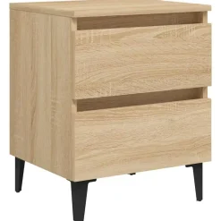 vidaXL - Nachtkastje - Bruin - Bewerkt hout - 2 stuks