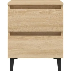 vidaXL - Nachtkastje - Bruin - Bewerkt hout - 2 stuks
