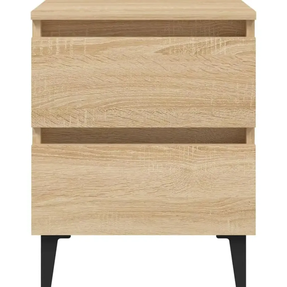vidaXL - Nachtkastje - Bruin - Bewerkt hout - 2 stuks