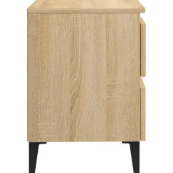 vidaXL - Nachtkastje - Bruin - Bewerkt hout - 2 stuks
