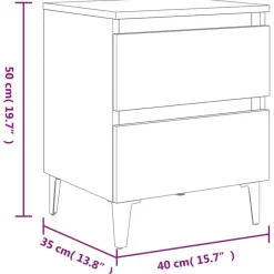 vidaXL - Nachtkastje - Bruin - Bewerkt hout - 2 stuks