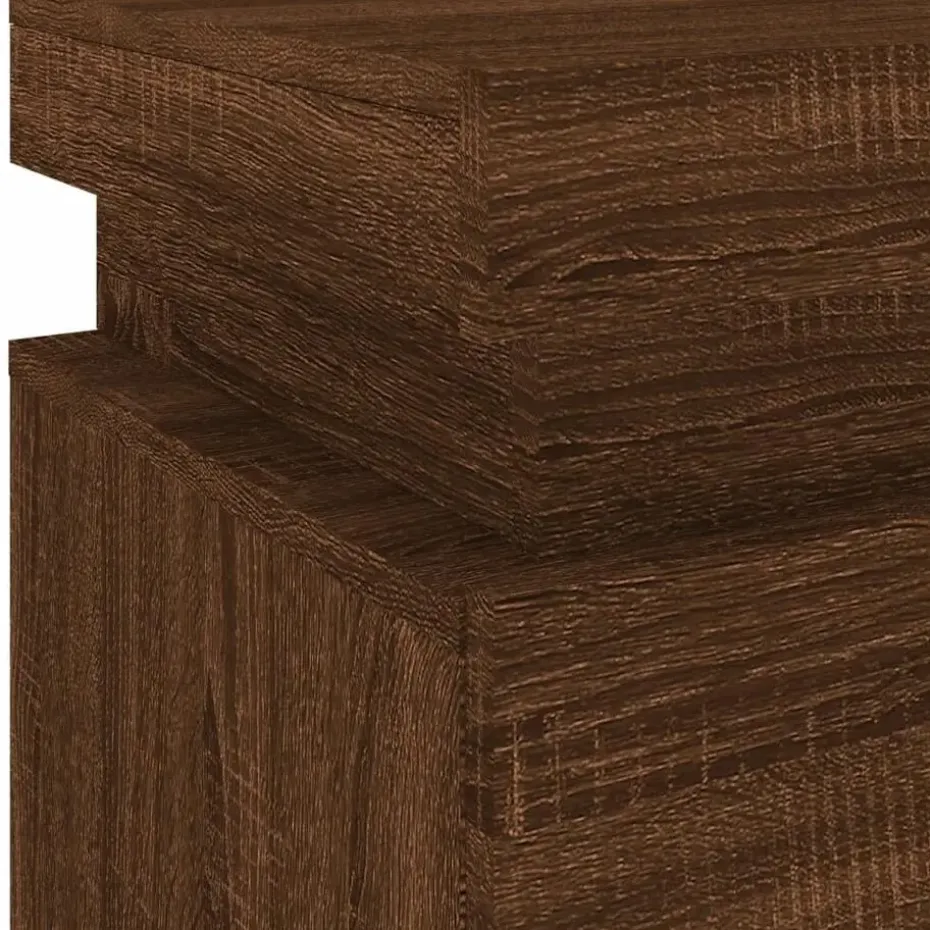 vidaXL - Nachtkastje - Bruin - Bewerkt hout - 2 stuks