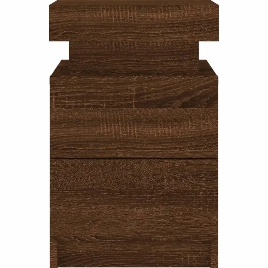 vidaXL - Nachtkastje - Bruin - Bewerkt hout - 2 stuks