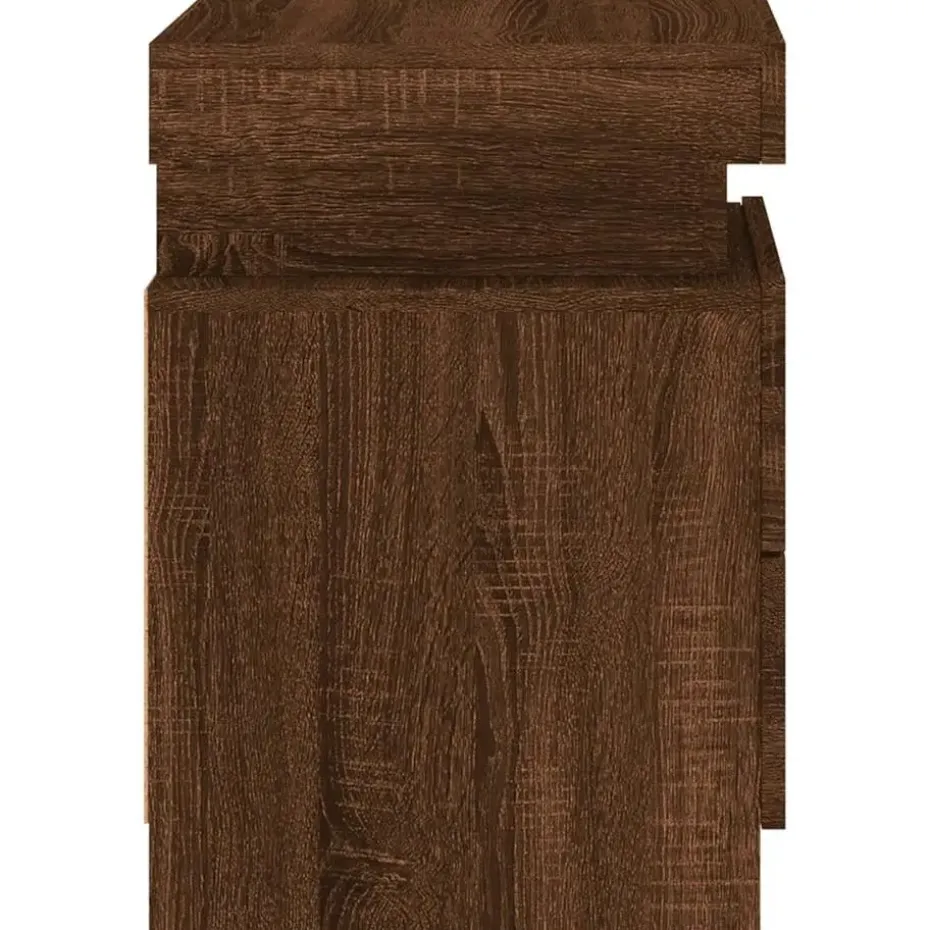 vidaXL - Nachtkastje - Bruin - Bewerkt hout - 2 stuks