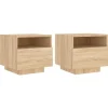 vidaXL - Nachtkastje - Bruin - Bewerkt hout - 2 stuks