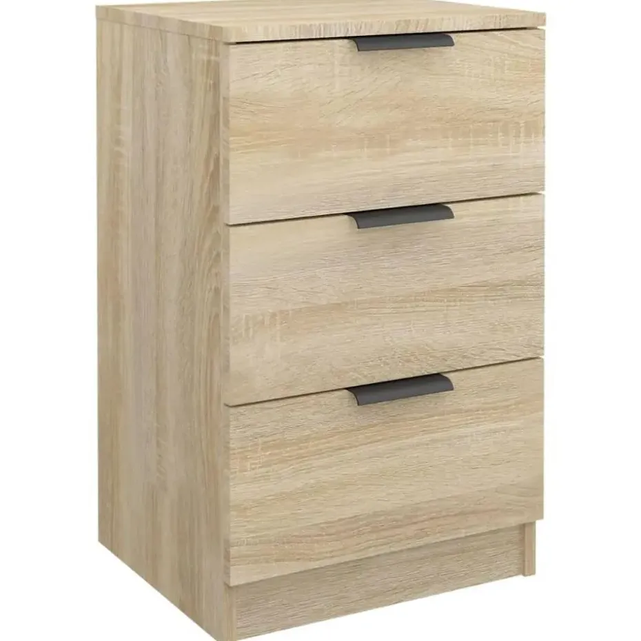 vidaXL - Nachtkastje - Bruin - Bewerkt hout - 2 stuks