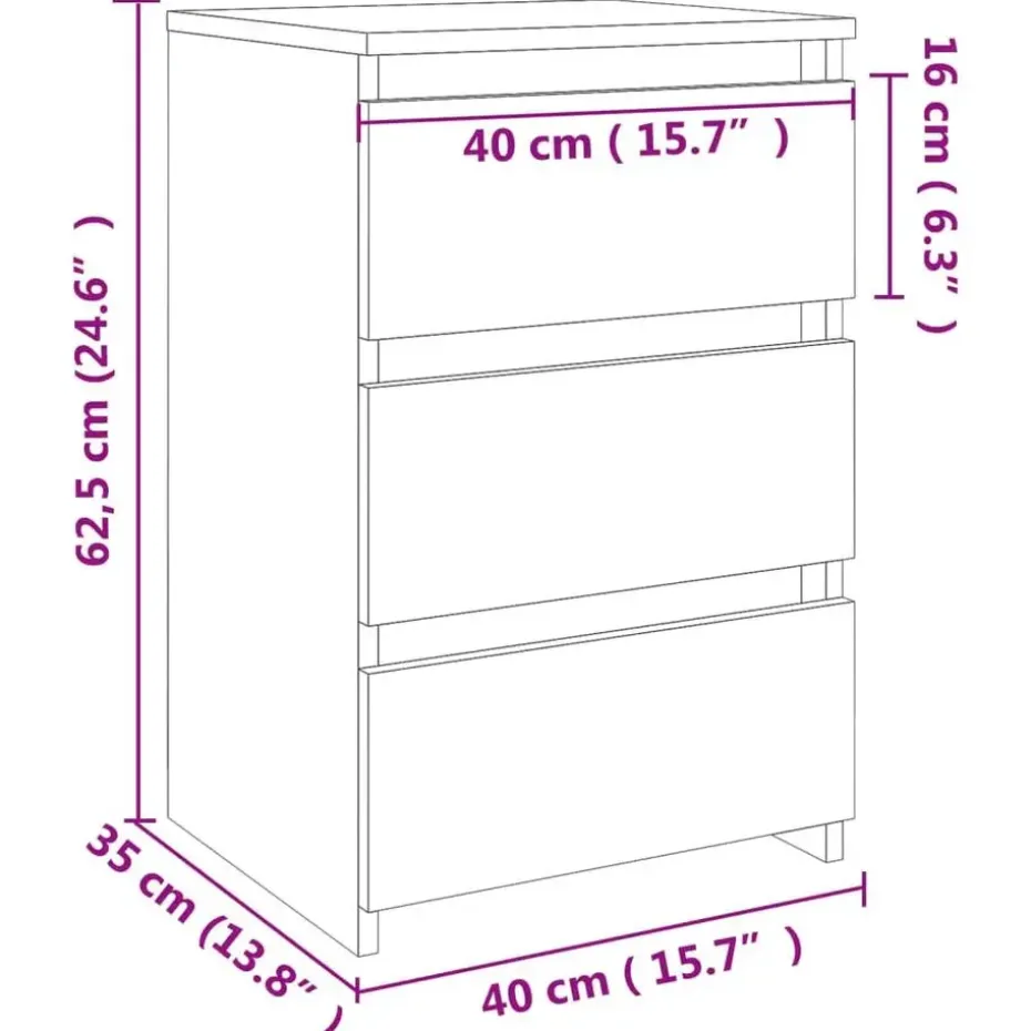 vidaXL - Nachtkastje - Bruin - Bewerkt hout - 2 stuks