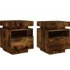 vidaXL - Nachtkastje - Bruin - Bewerkt hout - 2 stuks