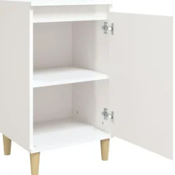 vidaXL - Nachtkastje - Hoogglans wit - Bewerkt hout - 40 x 35 x 70 cm