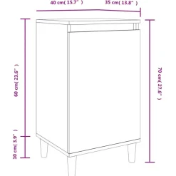 vidaXL - Nachtkastje - Hoogglans wit - Bewerkt hout - 40 x 35 x 70 cm