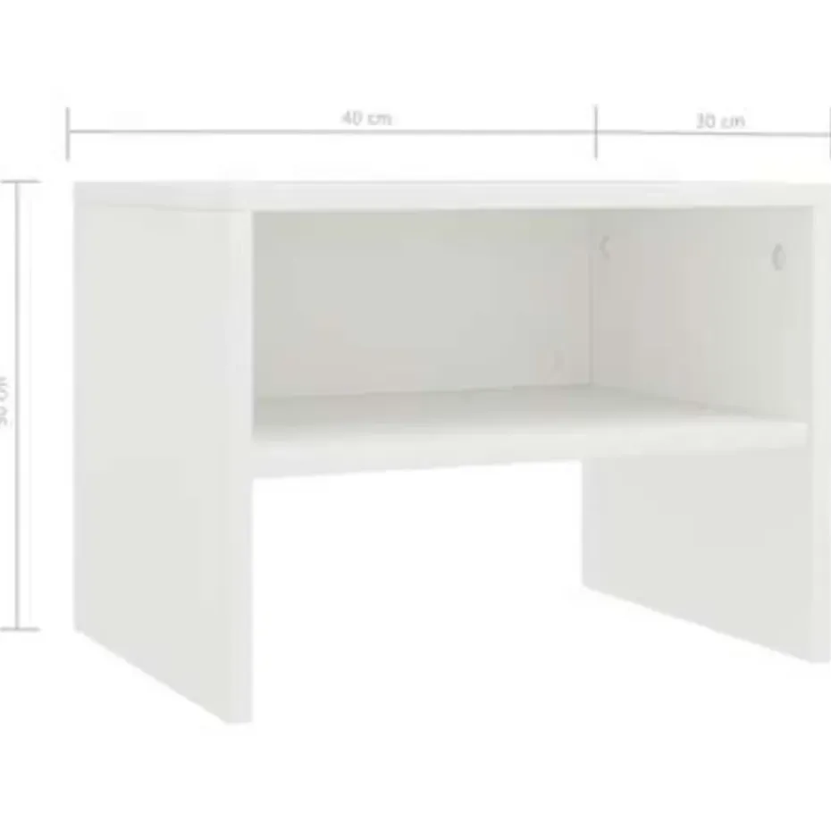vidaXL - Nachtkastje - Wit - Bewerkt hout - 2 stuks