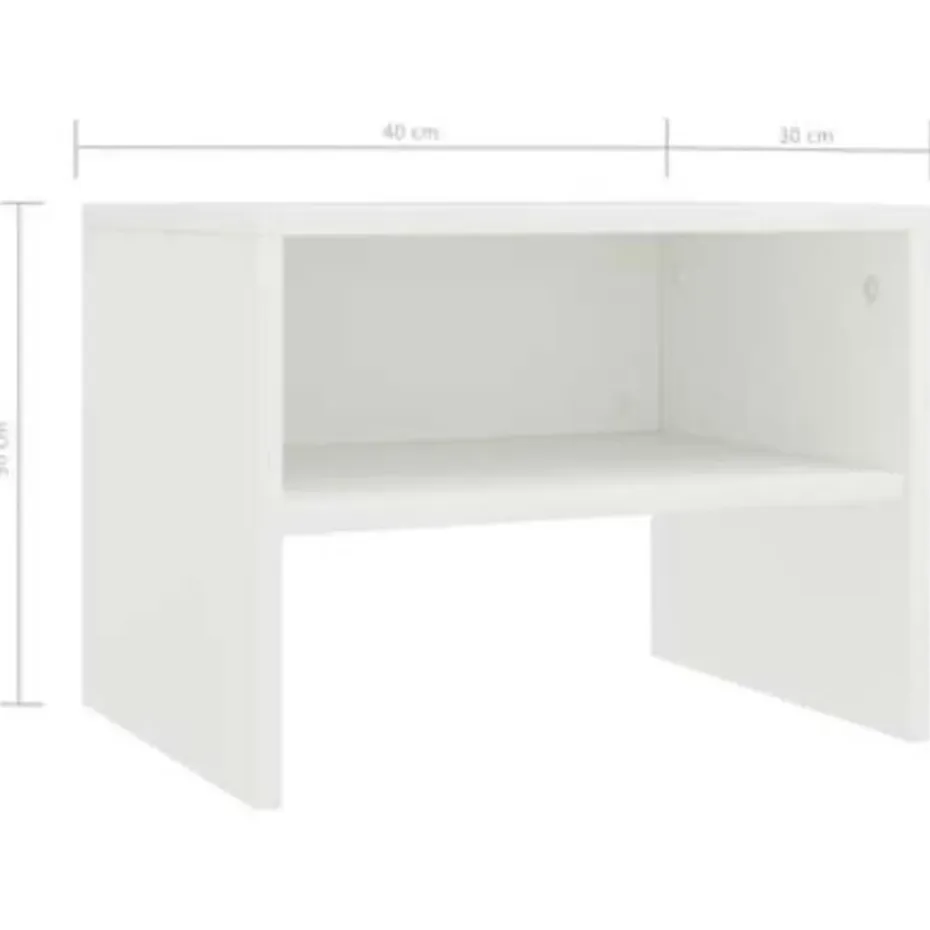 vidaXL - Nachtkastje - Wit - Bewerkt hout - 2 stuks