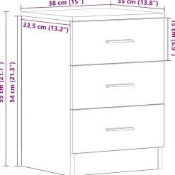 vidaXL - Nachtkastje - Wit - Bewerkt hout