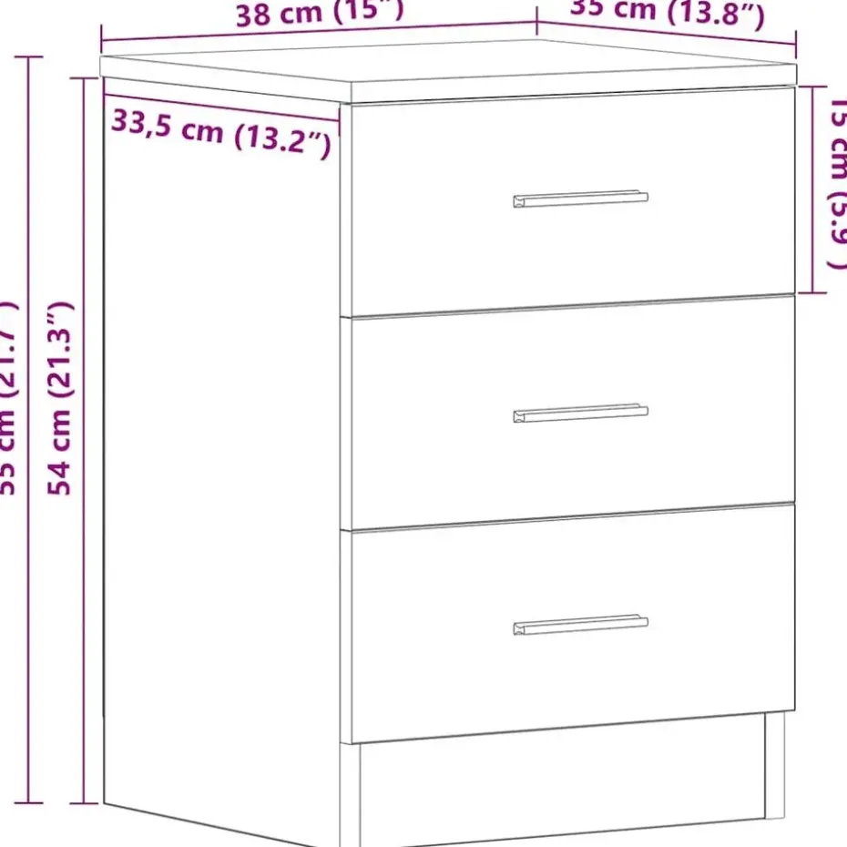 vidaXL - Nachtkastje - Wit - Bewerkt hout