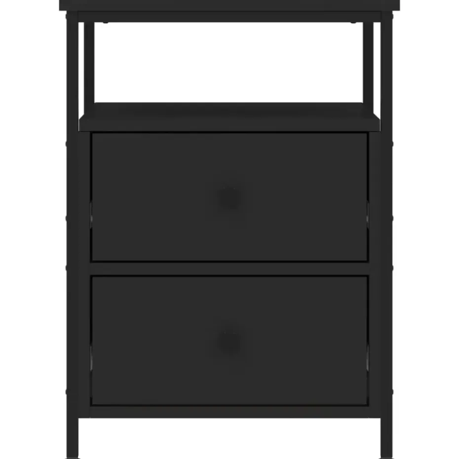 vidaXL - Nachtkastje - Zwart - Bewerkt hout - 2 stuks