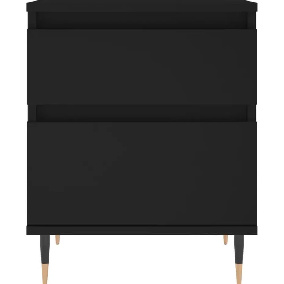 vidaXL - Nachtkastje - Zwart - Bewerkt hout - 2 stuks
