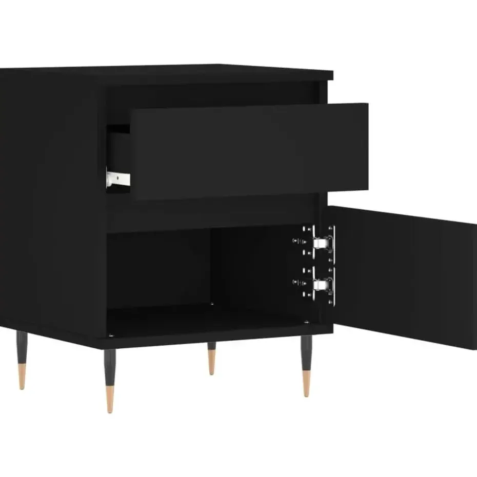 vidaXL - Nachtkastje - Zwart - Bewerkt hout - 2 stuks