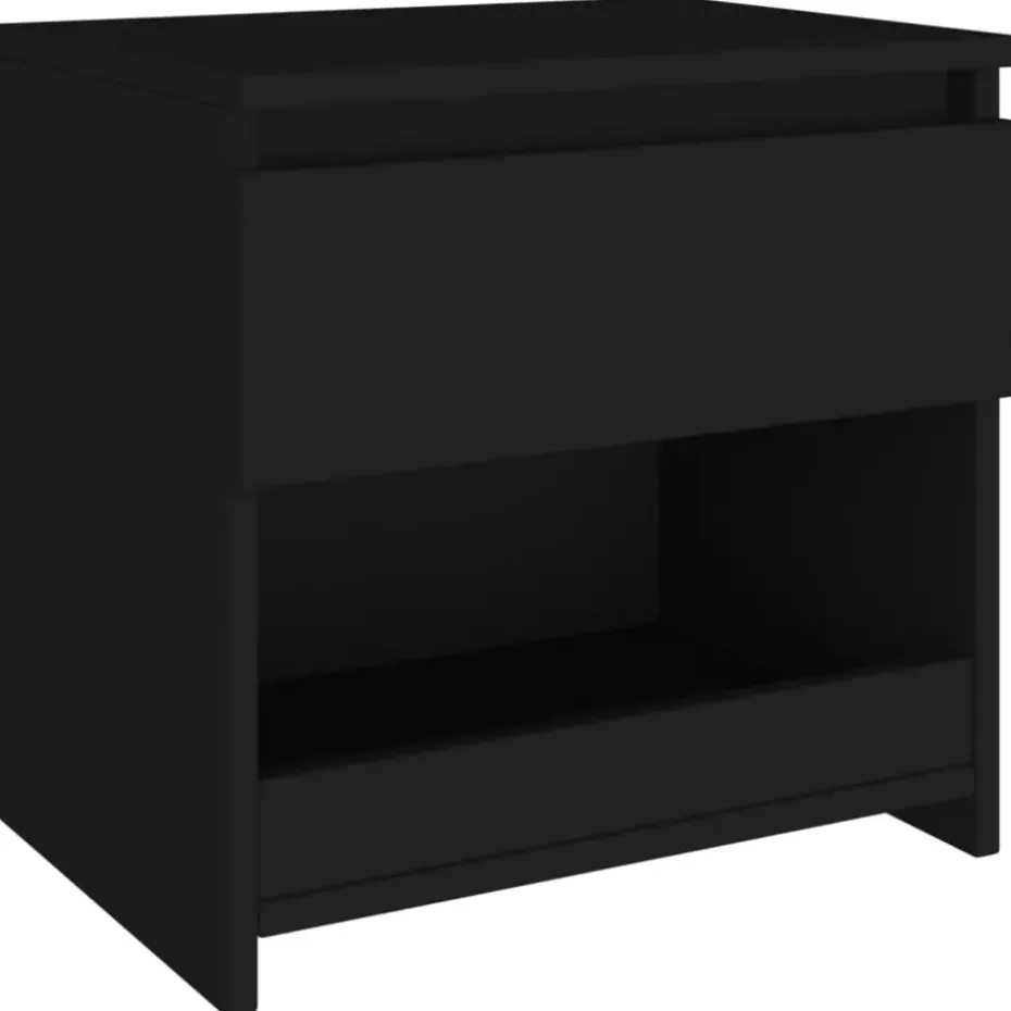 vidaXL - Nachtkastje - Zwart - Bewerkt hout - 2 stuks