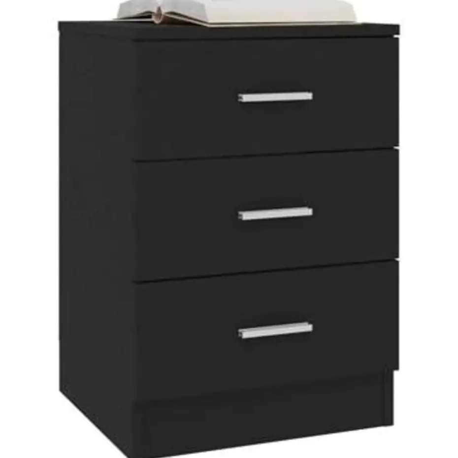 vidaXL - Nachtkastje - Zwart - Bewerkt hout - 2 stuks