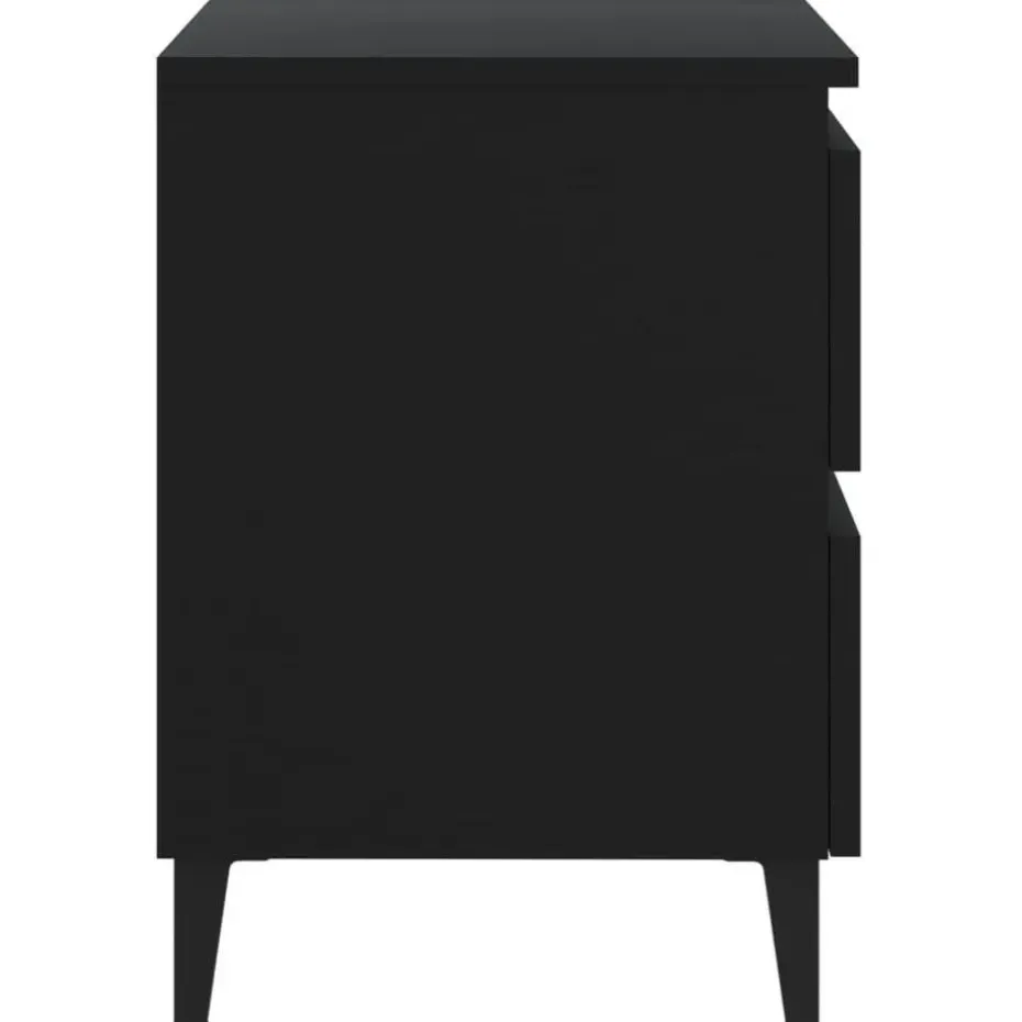 vidaXL - Nachtkastje - Zwart - Bewerkt hout - 2 stuks