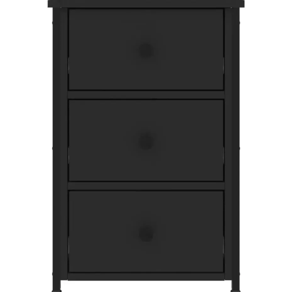 vidaXL - Nachtkastje - Zwart - Bewerkt hout - 2 stuks