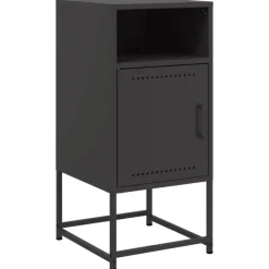 vidaXL - Nachtkastje - Zwart - Staal - 2 stuks