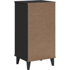 vidaXL - Nachtkastje VIKEN met metalen poten en 3 lades - Zwart - 40x35x80 cm