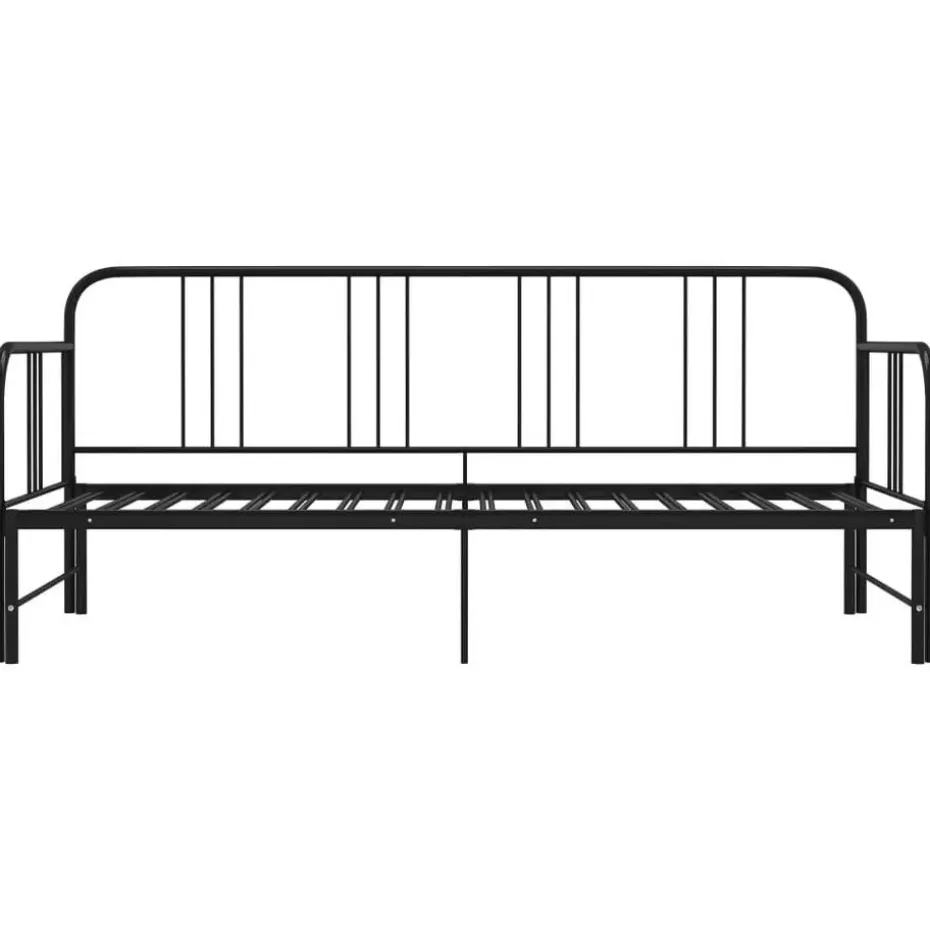 vidaXL - Onderschuifbed - Zwart - Metaal - 90x200 cm