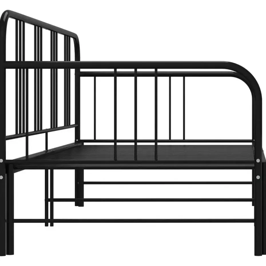 vidaXL - Onderschuifbed - Zwart - Metaal - 90x200 cm