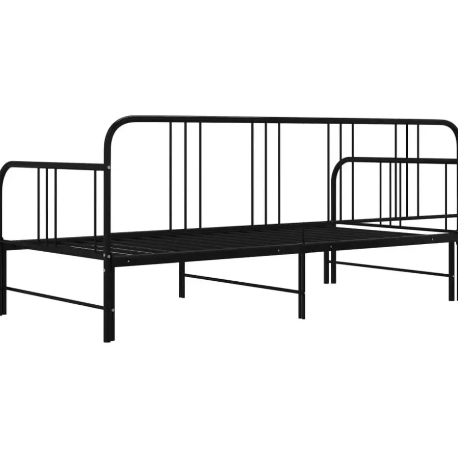 vidaXL - Onderschuifbed - Zwart - Metaal - 90x200 cm