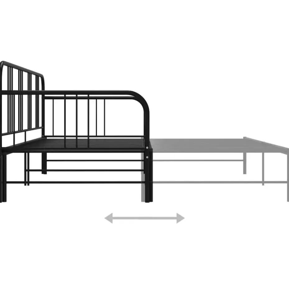 vidaXL - Onderschuifbed - Zwart - Metaal - 90x200 cm