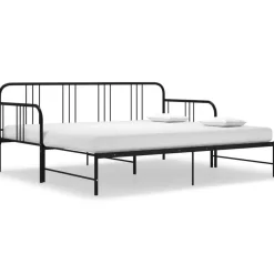 vidaXL - Onderschuifbed - Zwart - Metaal - 90x200 cm