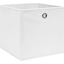 vidaXL - Opbergbox - Wit - Stof - 4 stuks